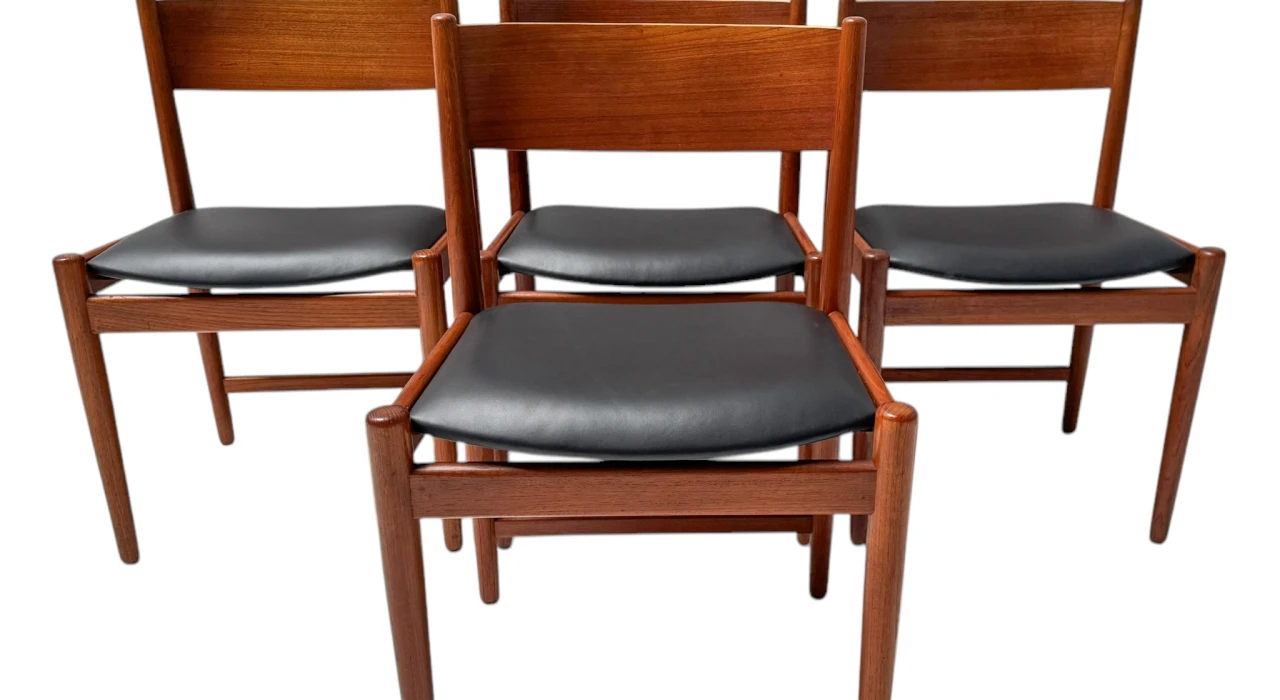 Four Mid-Century Modern Dining Room Chairs by Kurt Østervig for Sibast, 1960s